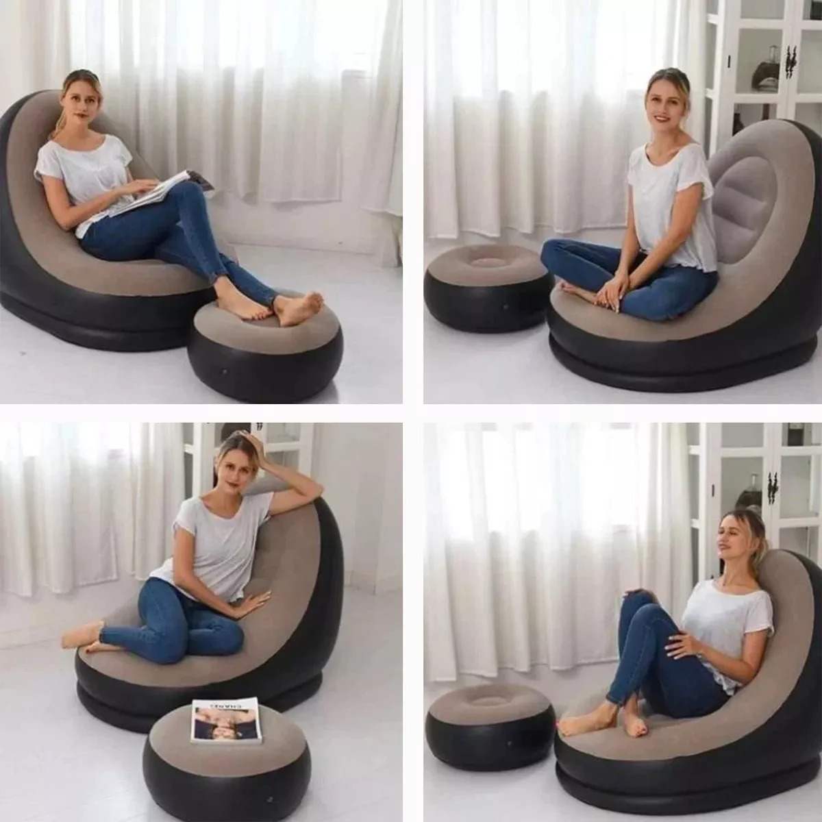 Miniatura 2 de Sillones inflables Reclinable + Puff